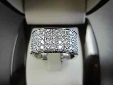 Mens 3 Ct Round Cut Moissanite Cluster Engage...