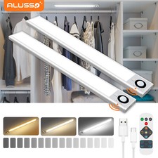 Wireless LED PIR Motion Sensor Light USB Rechargeable Strip Cabinet Closet Lamp
