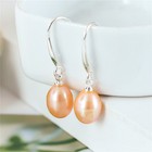 925 Silver Filled Real Freshwater Pearl Drop Dangle Earrings Wedding Ear Studs