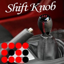 5-speed Manual Shifter Head Shift Knob Black Leather Gear Lever Fit Chevy Pickup