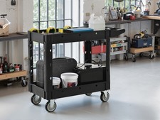 Two-Shelf Utility Cart with Wheels ,600 lbs. Capacity Rolling Utility Tool Car