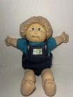 Vintage Cabbage Patch Kids Doll With Blue Eyes, Blonde Hair, Overalls,