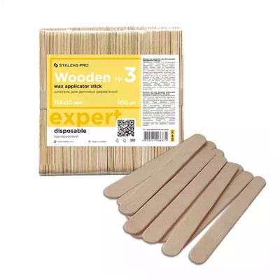 4820241066872 Staleks Pro Expert drewniane szpatułki do depilacji 114x10mm 100sz