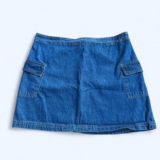 Vintage of jeans mini denim skirt with pockets