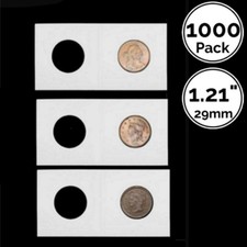 1000 Pack 29 mm 2 Inch Cardboard Flip Coin Holder 4 US Large Cent Draped Coronet