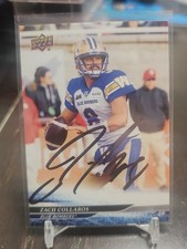 Zach Collaros Signed 2025 Upper Deck CFL Football card Winnipeg Blue Bombers