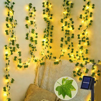 Joycome Efeu Lichterkette, 10M 100 Led Solar Lichterketten Mit Fake Efeu, 8 Modi