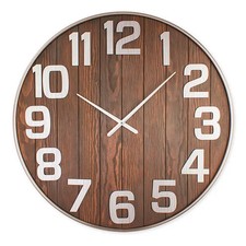 Lascelles Oversize Wanduhr Holz Vintage Stil groß analog Wohndeko