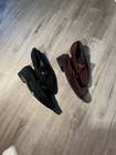 Stacy Adams Bundle Burgundy & Black Suede Loafers with Silver Hardware Sz 13/14