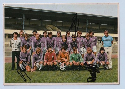 Tennis Borussia Berlin Team Card Football 1976/77 Signed (Oy-0111