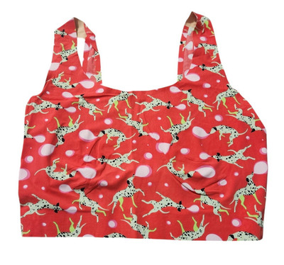 Cheek Boss Womens XL Bra Dalmatians Dogs Red BRA100-72