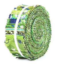 40Pcs Geometric & Texture Print Precut Fabrics Strips Roll Up 1.5x42inches Co...