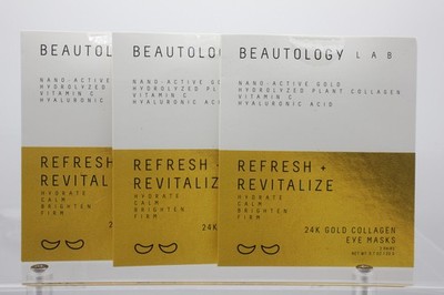 Beautology Lab Nano-Active 24K Gold Collagen Eye Masks w/ HyA, 6 Pairs Total