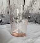 Vintage Pink Depression Glass Juice Glasses With Swirl Optics 4” Tall