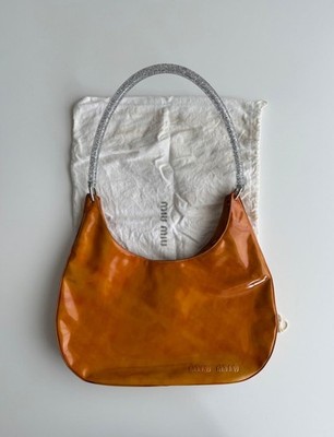 バッグ archive miu miu patent hand shoulder bag miu miu Archive Patent Shoulder Bag Orange Brown Vintage Used | eBay