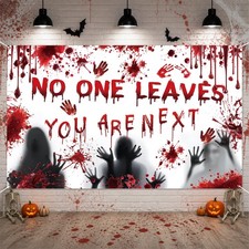 Halloween Warning Banner, 71 x 43 Inch Haunted House 71x43 Inch, Multicolor