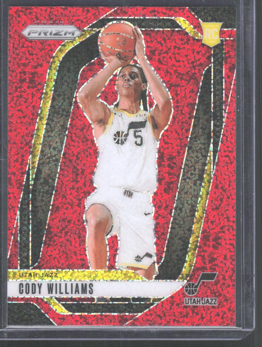 2024-25 Panini Prizm #232 Cody Williams Prizms Red Sparkle