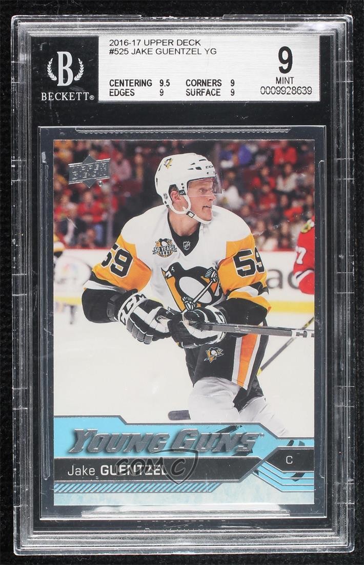2016-17 SP Authentic Upper Deck Update Young Guns Jake Guentzel BGS 9 MINT 08ly