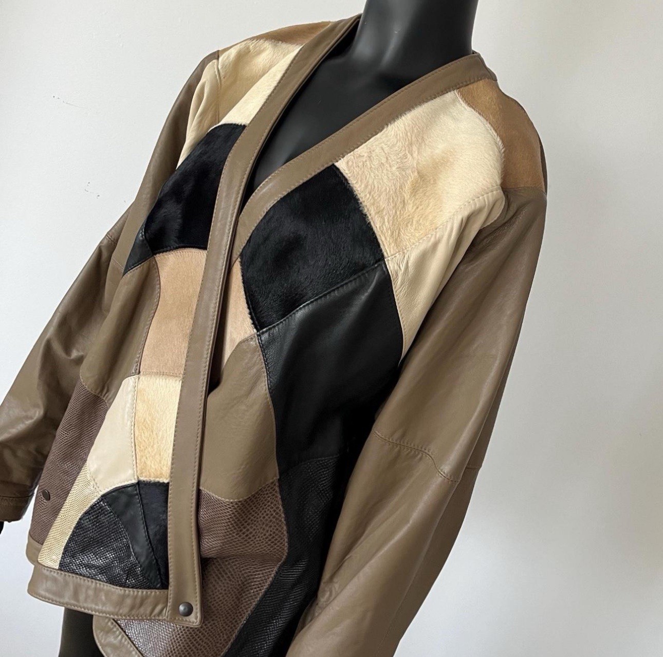 Vintage Leather Patchwork Jacket - image 6