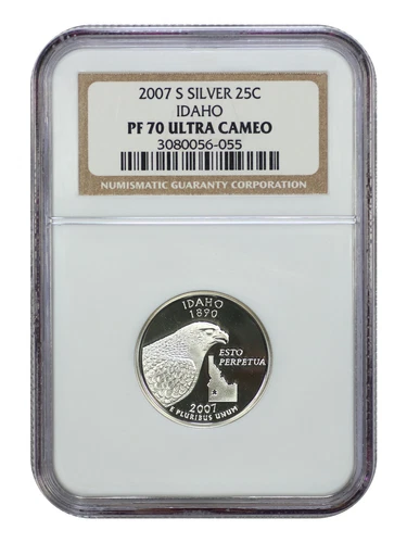 2007-S 25C Idaho NGC PR70DCAM (Silver) - Washington 50 States Quarters