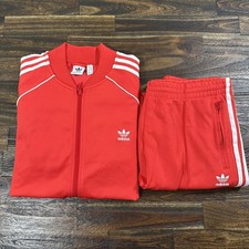 Vintage Adidas Originals Firebird Tracksuit Set Red Jacket Size XLarge Large