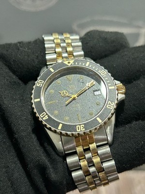 Vintage Tag Heuer 1000 Professional 980.020N Black Gold Qz Men's