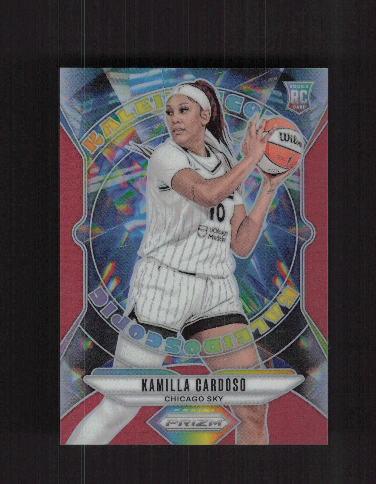 2024 Panini Prizm WNBA #4 Kamilla Cardoso Kaleidoscopic Prizms Red #/99 RC
