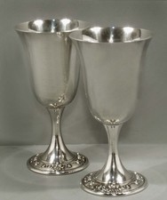Gorham Sterling Silver Wine Goblets c1940 STRASBOURG