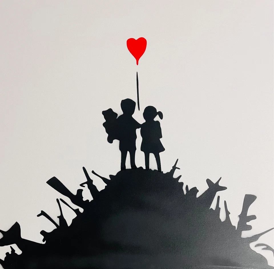 Pintura Banksy Rara Grande Dismaland 2015 con papeleo Foto 3 de 4