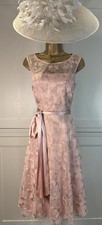Eliza J UK 10 Blush Pink Embroidered Fit & Flare Sleeveless Occasion Dress Races