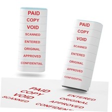 8-in-1 Office Stamps - Self-Inking Office Stamp Set for Paid, Copy, Void,