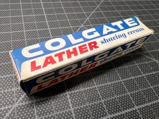 VINTAGE 1950's COLGATE LATHER SHAVING CREAM Old Store Stock nos .75 oz tube prop