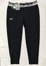Girls Youth Under Armour UA Ankle Crop Fitted Leggings Black