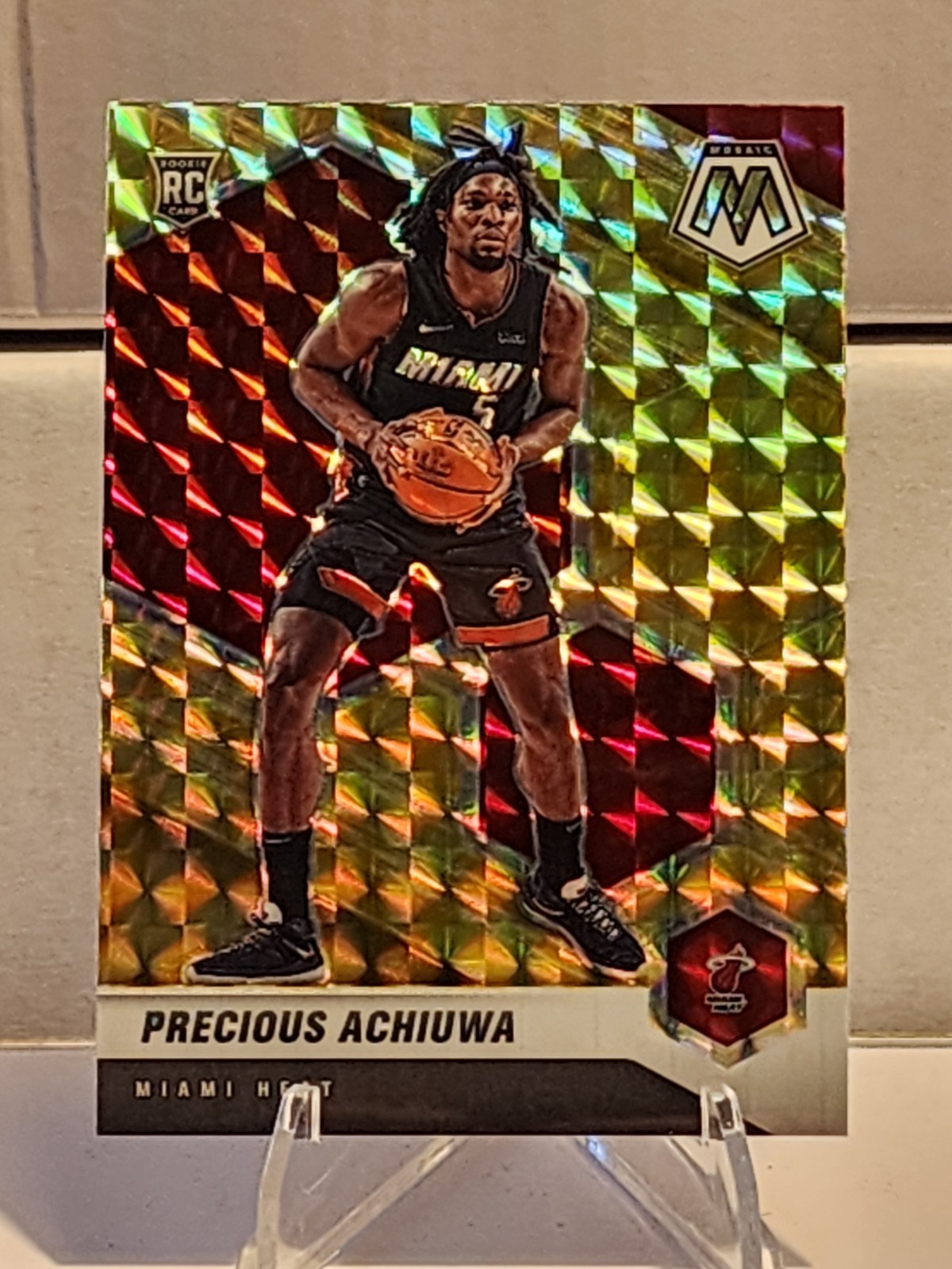 2020-21 Panini Mosaic - Precious Achiuwa #215 Reactive Yellow Prizm (RC) [L1]