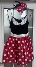 Halloween Red Black Disney Minnie Mouse Girls Costume, Sz 12-14 Ears Headband