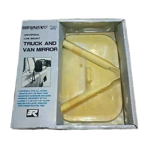 RALLY 3614 /White Discolored/Truck/VAN MIRROR UNIVERSAL(7-1/2 X 10- 1/2) Sealed 