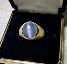 Mafia-Mobster-BEN-BUGSY SIEGEL Personal Initial &ldquo;BS&rdquo; 14K 4.50 Carat Cat Eye Ring