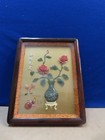 ANTIQUE ORIENTAL WALL SHADOWBOX MADE FROM CORAL AND JADE