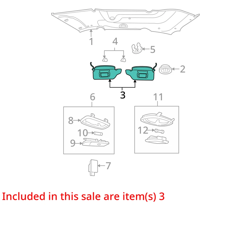 Espejo parasol derecho Ford Freestar 2004-2004 pasajero GBDB7 Foto 3 de 4