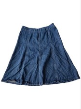 L.L. Bean Y2K Vintage Blue Classic A-Line Knee Length Denim Skirt. Sz. 8