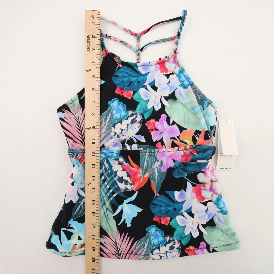 Raisins St Croix Tankini Top Floral High Neck Back Multicolor Small NWT - Image 4 of 4
