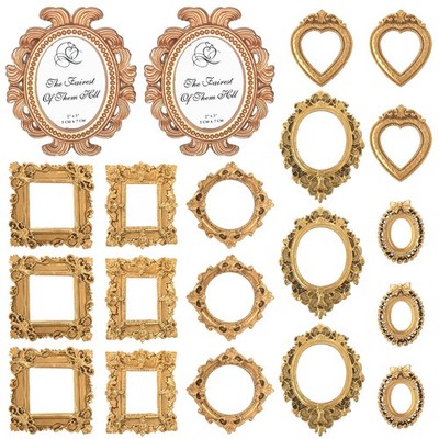 Nufiwra 20 Pcs Vintage Resin Picture Frame DIY Mini Picture Frames Antique Photo