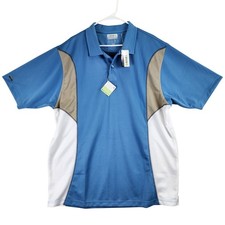 IZOD Carbon Technology Polo Shirt Mens XXL Blue Colorblock Performance Golf