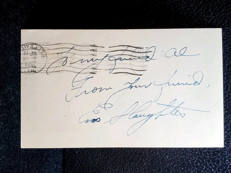 ENOS SLAUGHTER CARDINALS HOFer AUTOGRAPHED 1953 GOVERNMENT POSTCARD