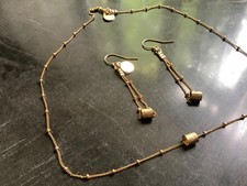 French design, jewlery set, necklace and earrings, gold plated, new,