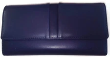 Women's Rolfs Leather Bifold Checkbook Organizer Wallet,Purple 