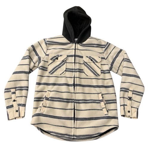 Distortion Reißverschluss Hoodie Fleece gefüttert Jugend Gr. 14/16 creme und grau - Bild 1 von 8