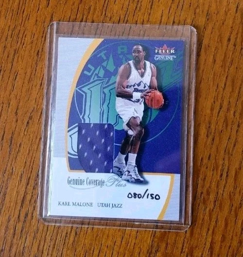 Camiseta Karl Malone 2000-01 Fleer Cobertura Genuina Plus #80/150 EXQUISITA GEMA PMG Foto 2 de 2