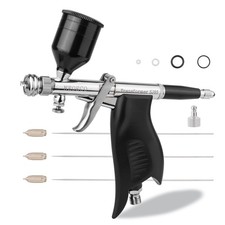 Transformer SJ85 Dual-Action Airbrush Kit, Patented 1-Sec Quick-Shift Fan R...