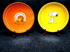 Peanuts Snoopy Woodstock THANKSGIVING 2 Pottery Barn Plates